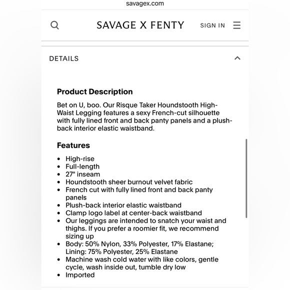 Savage X Fenty Wine Houndstooth High-Waisted Leggings - Picture 12 of 12